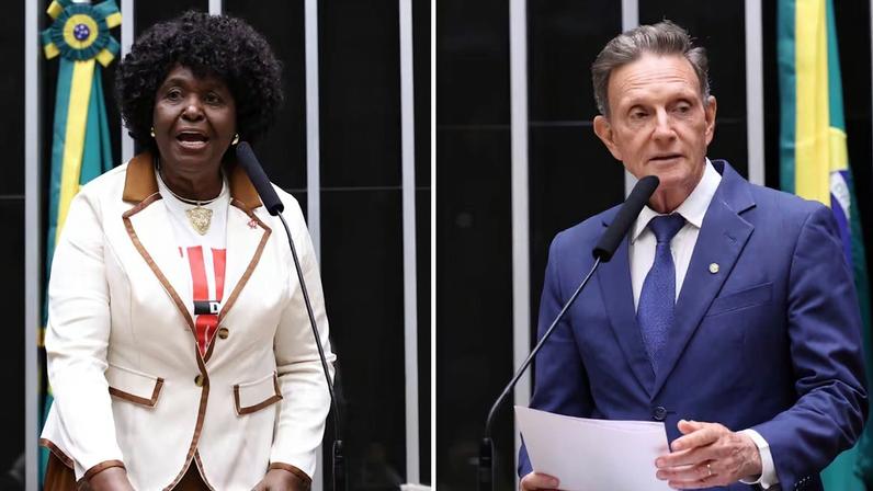 Os deputados federais Benedita da Silva (PT) e Marcelo Crivella
