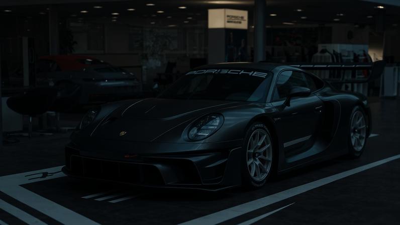 Porsche 911 GT3 R Rennsport preta durante apresentação oficial