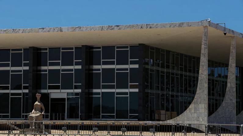 Imagem colorida da fachada do STF