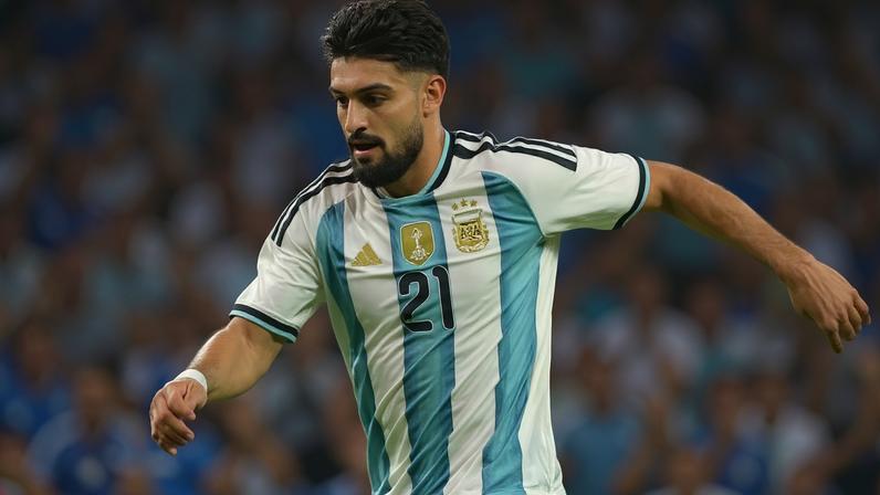 Flaco López, do Palmeiras, em ação pela Argentina (Foto: Arquivo pessoal)