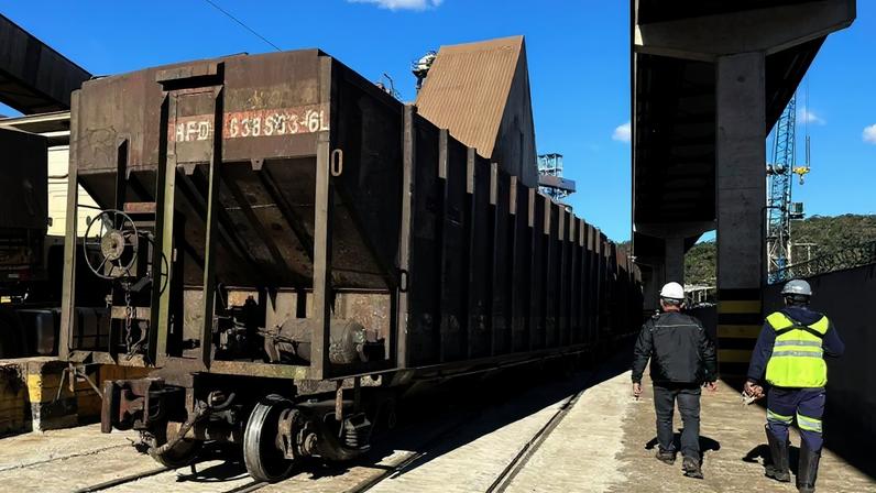 A movimentação de cargas na ferrovia entre Mafra e São Francisco do Sul, no Norte de Santa Catarina, poderá crescer em torno de 75% até 2050 (Foto: Gustavo Rotta)