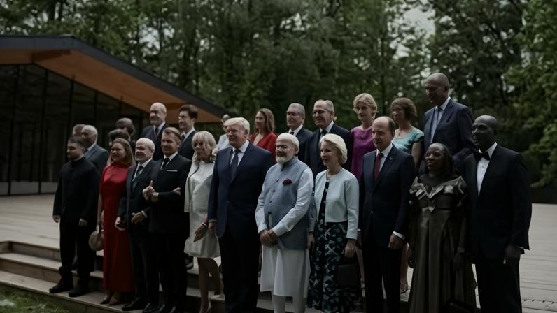 Presidente da Ucrânia, Volodymyr Zelensky participa da Foto de Família da Cúpula do G7 na França