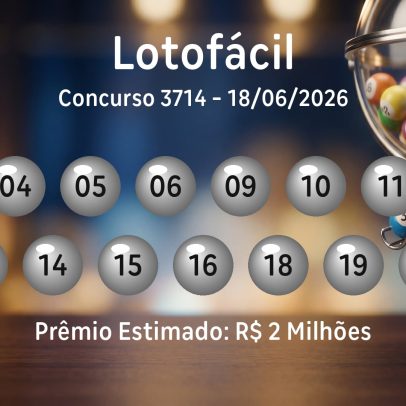 Lotofácil: confira os números sorteados no concurso 3714