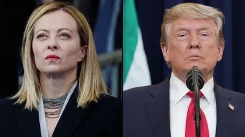 Giorgia Meloni, primeira-ministra da Itália, e Donald Trump, presidente dos Estados Unidos