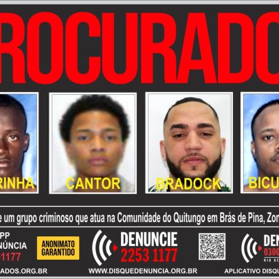 Disque Denúncia divulga cartaz para localizar quatro traficantes foragidos no Rio