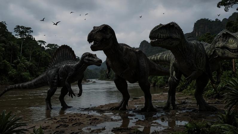 O maior predador da Terra talvez não fosse o T. rex. Surpreendente, não? (Imagem: Fala Ciência via Gemini)
