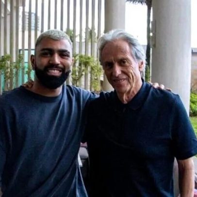Gabigol posta foto com Jorge Jesus, ex-técnico do Flamengo