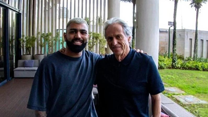 Gabigol e Jorge Jesus, ídolos do Flamengo (Foto: Reprodução)