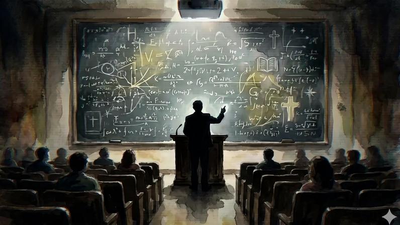 A Sociedade de Cientistas Católicos treina especialistas para confrontar o paradigma de conflito moderno, transformando laboratórios em trincheiras de diálogo público (Foto: Imagem gerada por inteligência artificial)