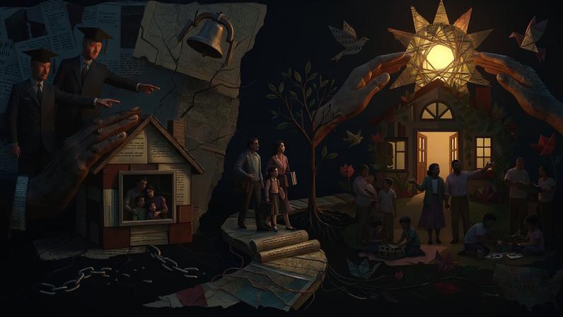 Em décadas passadas, famílias adeptas do homeschooling nos EUA sofreram grande preconceito. Hoje a modalidade está consolidada. (Foto: Imagem produzida por Gemini IA/Gazeta do Povo)
