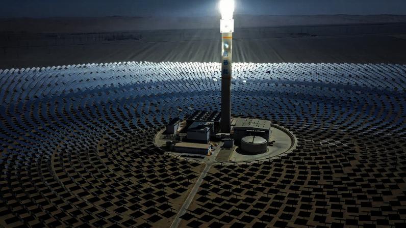 Central de energia solar na cidade de Jiuquan, na China