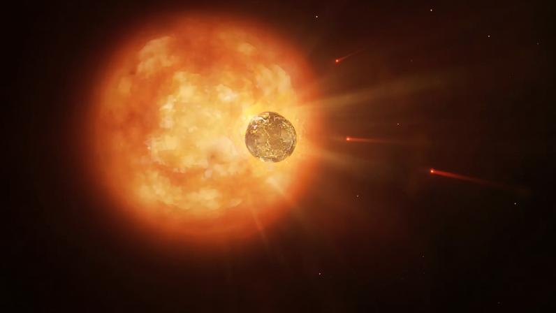 Modelo de uma estrela engolindo um planeta (Mark Garlick/Science Photo Library/Getty Images)