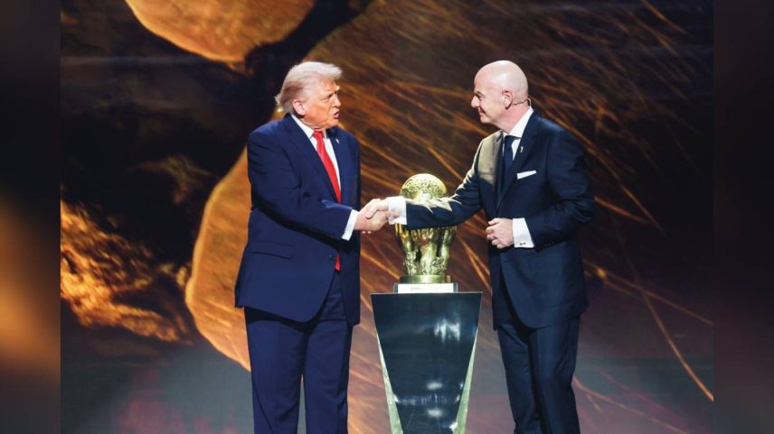 PARCERIA - Trump e Infantino: tabelinha de interesses (Tasos Katopodis/FIFA/Getty Images)