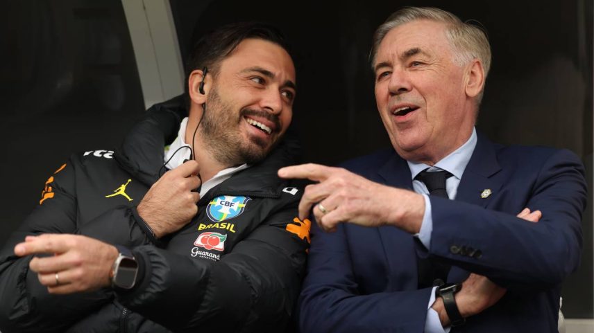 Davide Ancelotti e Carlo Ancelotti na Seleção Brasileira