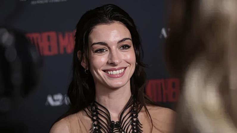 Anne Hathaway attends the Special Screening of Mother Mary at Picturehouse Central on April 23, 2026 in London, England (Photo by John Phillips/Getty Images for A24)
