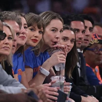 Taylor Swift entre celebridades no MSG para o Jogo 4 das finais da NBA