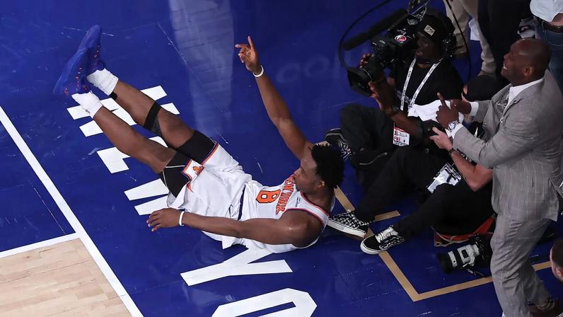 OG Anunoby after scoring the winning basket to put the Knick one win away from an NBA title.