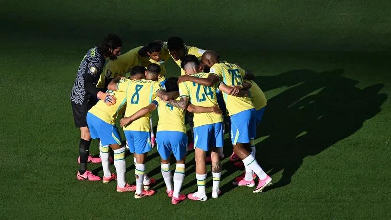 Seleção brasileira durante a partida contra o Marrocos (Stephen Nadler/ISI Photos/ISI Photos/Getty Images)