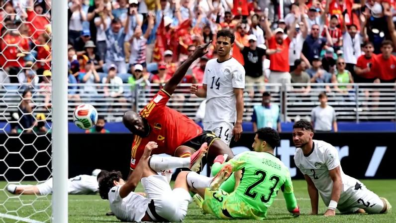 Romelu Lukaku forces an own goal at the World Cup