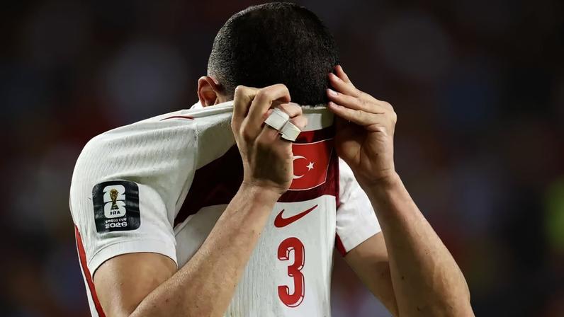 Merih Demiral of Turkey in tears after defeat to Paraguay sees his team knocked out after just two games