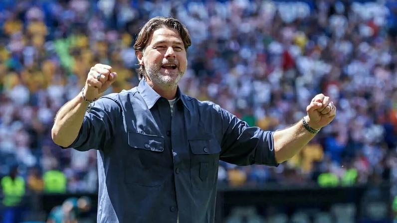 Mauricio Pochettino celebrates a win after the FIFA World Cup 2026 Group D match between USA and Australia at Seattle Stadium on June 19, 2026 in Seattle, Washington.