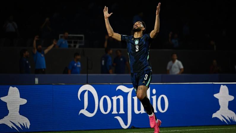 Matheus Cunha na partida do Brasil contra o Haiti na Copa do Mundo de 2026