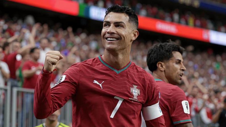 Cristiano Ronaldo scored twice against Uzbekistan