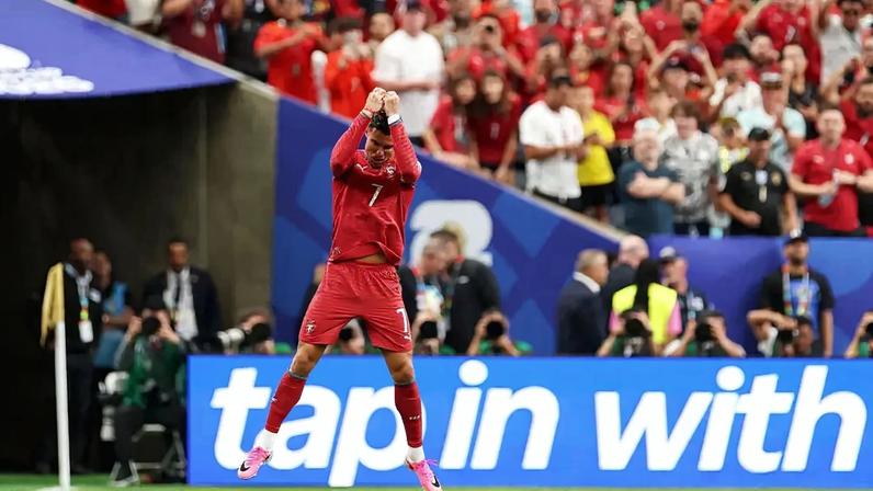 CR7 comemora o primeiro gol dele na Copa do Mundo de 2026 (Charlotte Wilson/Getty Images)