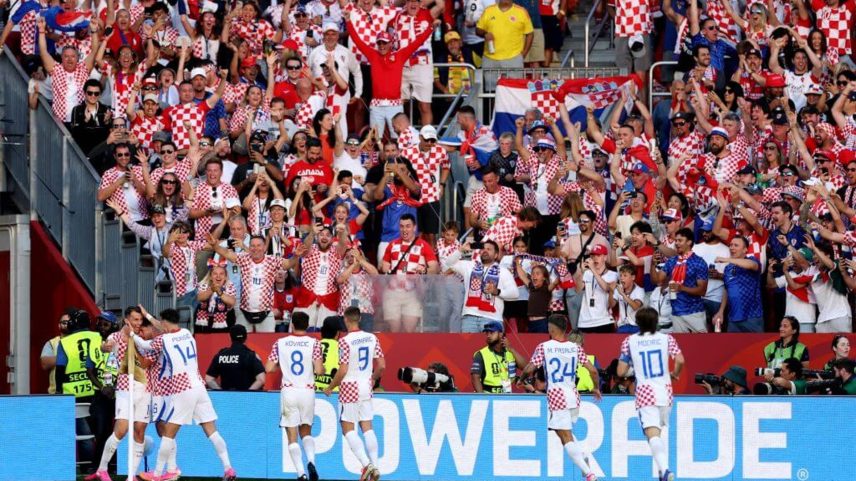 Mounds of Croatia fans cheer Ante Budimir's opening goal vs. Panama in Toronto