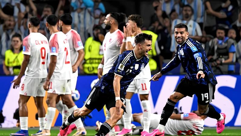 Giovani Lo Celso celebrates his goal against Jordan - Argentina look to have a good route to the latter stages (Pablo Morano/BSR Agency/Getty Images)