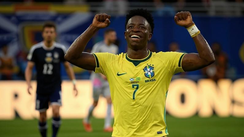 Vinicius Junior: quatro gols na Copa, em busca da artilharia, por que não? (Hannah Peters - FIFA//Getty Images)