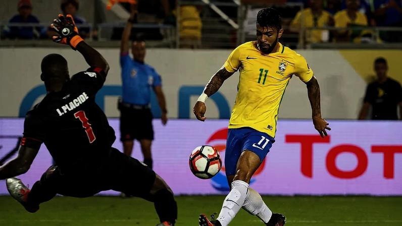 Gabigol deixou o dele na goleada contra o Haiti
