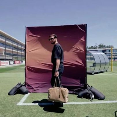 Ronaldo e portugueses tiram fotos na Cidade do Futebol