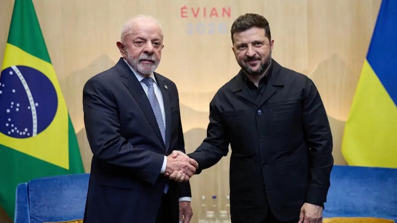 Lula e Zelensky se encontram às margens de cúpula do G7, na França. 16/06/2026