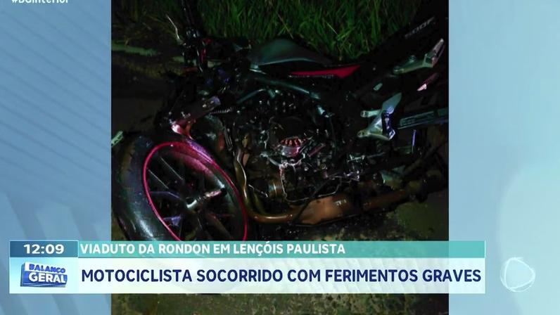 Motociclista fica gravemente ferido em acidente no viaduto da Rondon, Lençóis