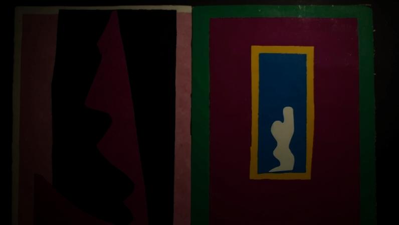 One of the works by Henri Matisse from the Jazz book that was on view at the Biblioteca Mário de Andrade.
