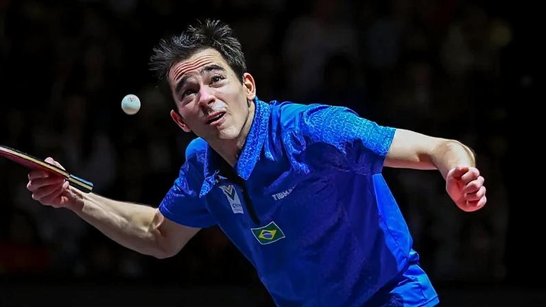 Hugo Calderano perde para o 17ª do mundo e é vice no WTT na Eslovênia