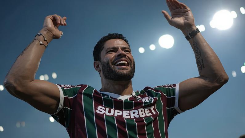 Hulk na apresentação ao Fluminense no Maracanã (Foto: Leonardo Brasil/ Fluminense FC)
