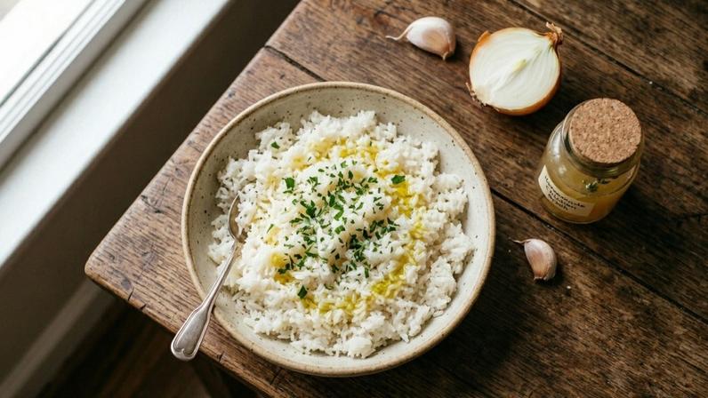 Chefs afirmam que arroz branco vai além da água, com alho, cebola e caldo