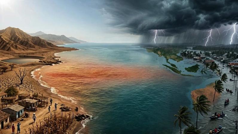 El Niño avança e pode intensificar calor, secas e chuvas extremas no mundo. (Imagem: Fala Ciência via Gemini)