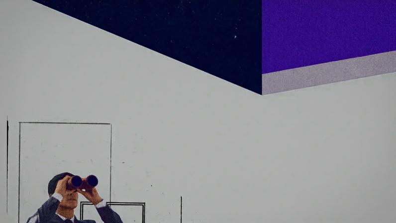 Ilustração em estilo colagem; gráfico; subida de números; dolar; selic; cambio; juros