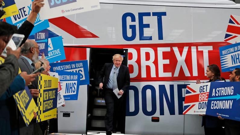 O então primeiro-ministro britânico Boris Johnson em 2019