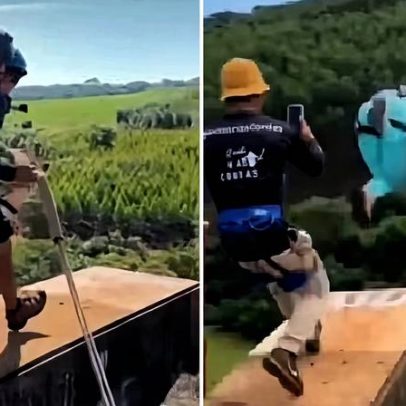 Pais pulam de ponte com crianças; entenda o que diz a lei