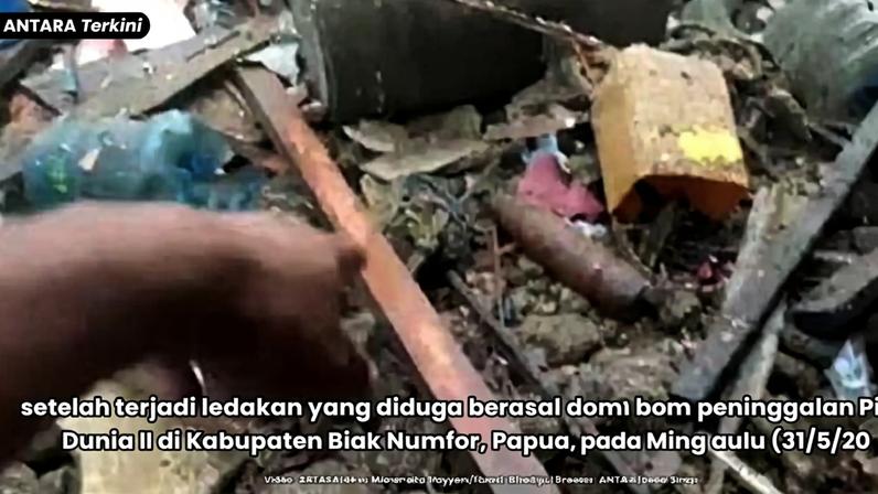 Explosão de artefato do período da Segunda Guerra Mundial deixou mortos na Indonésia (Foto: Reprodução/Antara News)