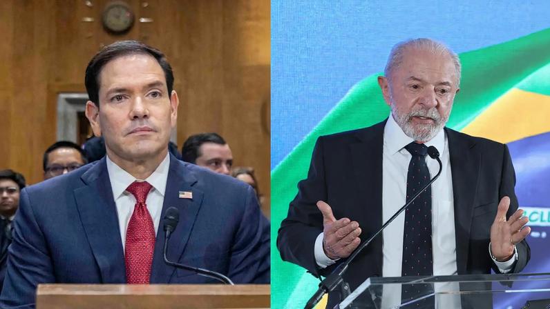 O secretário de Estado dos EUA, Marco Rubio, e o presidente Luiz Inácio Lula da Silva (Foto: EFE/EPA/SHAWN THEW/Octavio Guzmán)