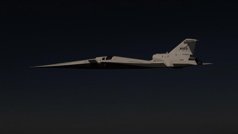 A aeronave experimental X-59 da Nasa voou mais rápido que a velocidade do som pela primeira vez em 5 de junho (Foto: NASA/Lori Losey)
