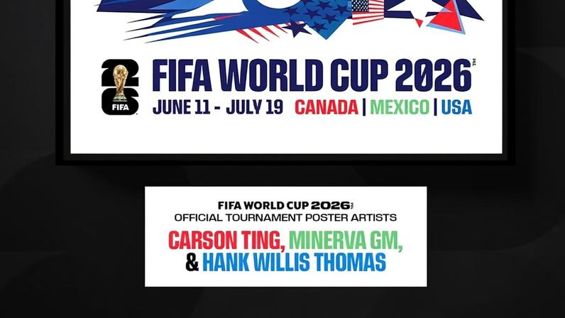 Cartaz da Copa do Mundo 2026 faz referência aos três países-sede.