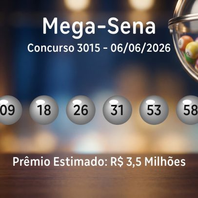 Mega-Sena: números sorteados no concurso 3015