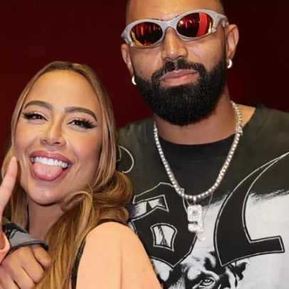 Rafaella Santos e Gabigol aparecem com a família em chá revelação