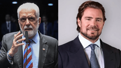 O senador Jaques Wagner (PT-BA) e o ex-banqueiro Daniel Vorcaro